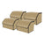 Soga 4 X Leather Car Boot Collapsible Foldable Trunk Cargo Organizer Portable Storage Box Beige/Gold Stitch Medium