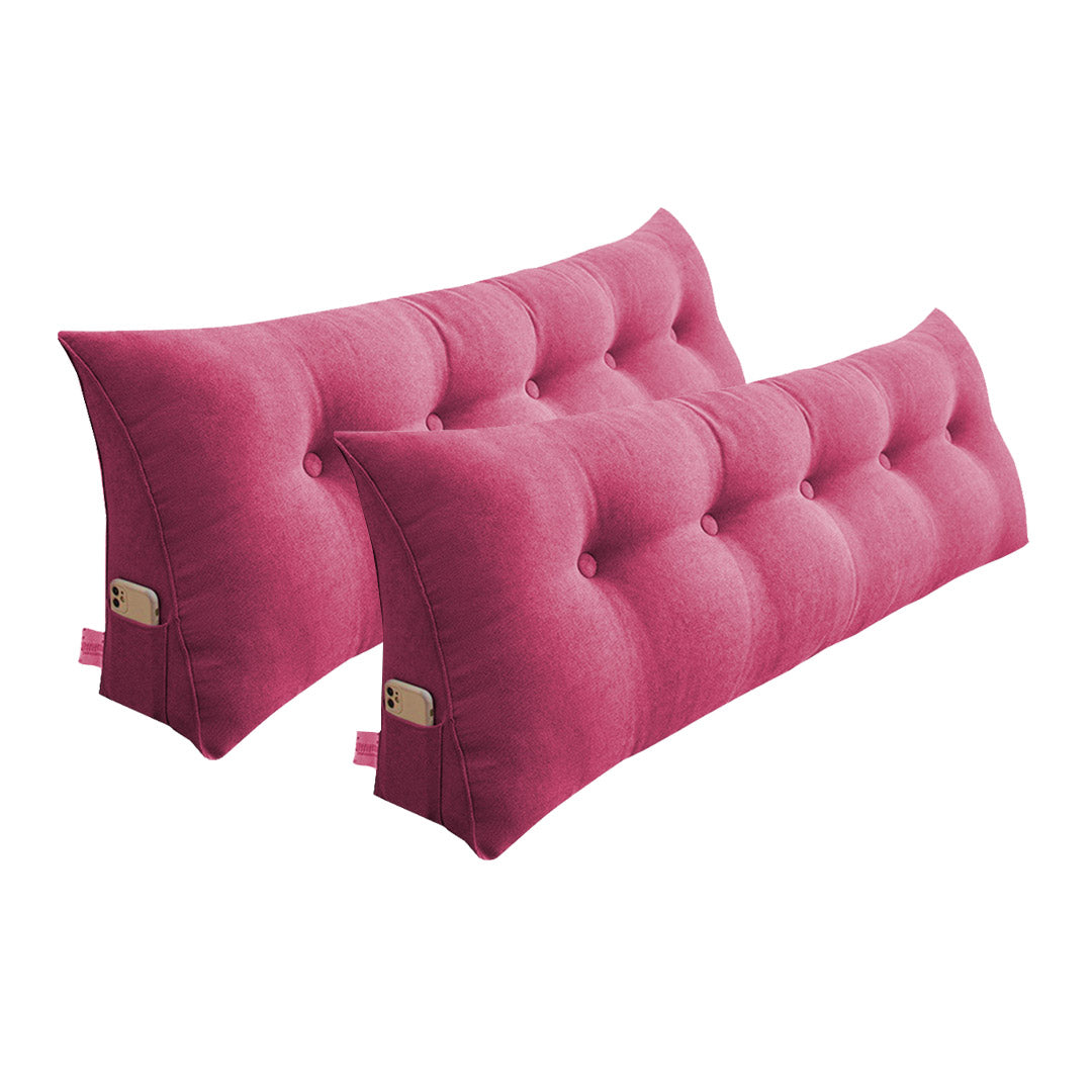 Soga 2 X 150cm Pink Triangular Wedge Bed Pillow Headboard Backrest Bedside Tatami Cushion Home Decor