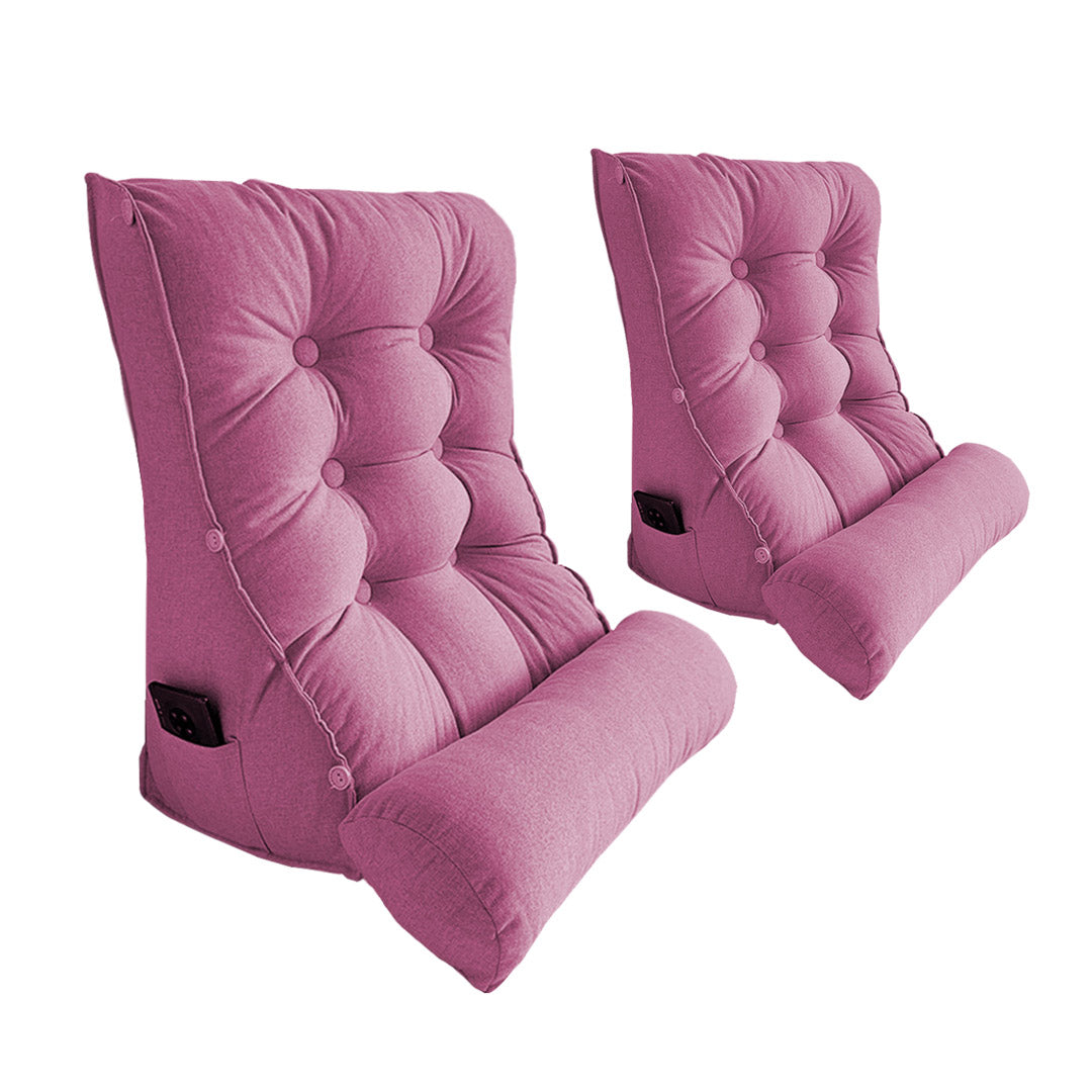 Soga 2 X 45cm Magenta Triangular Wedge Lumbar Pillow Headboard Backrest Sofa Bed Cushion Home Decor
