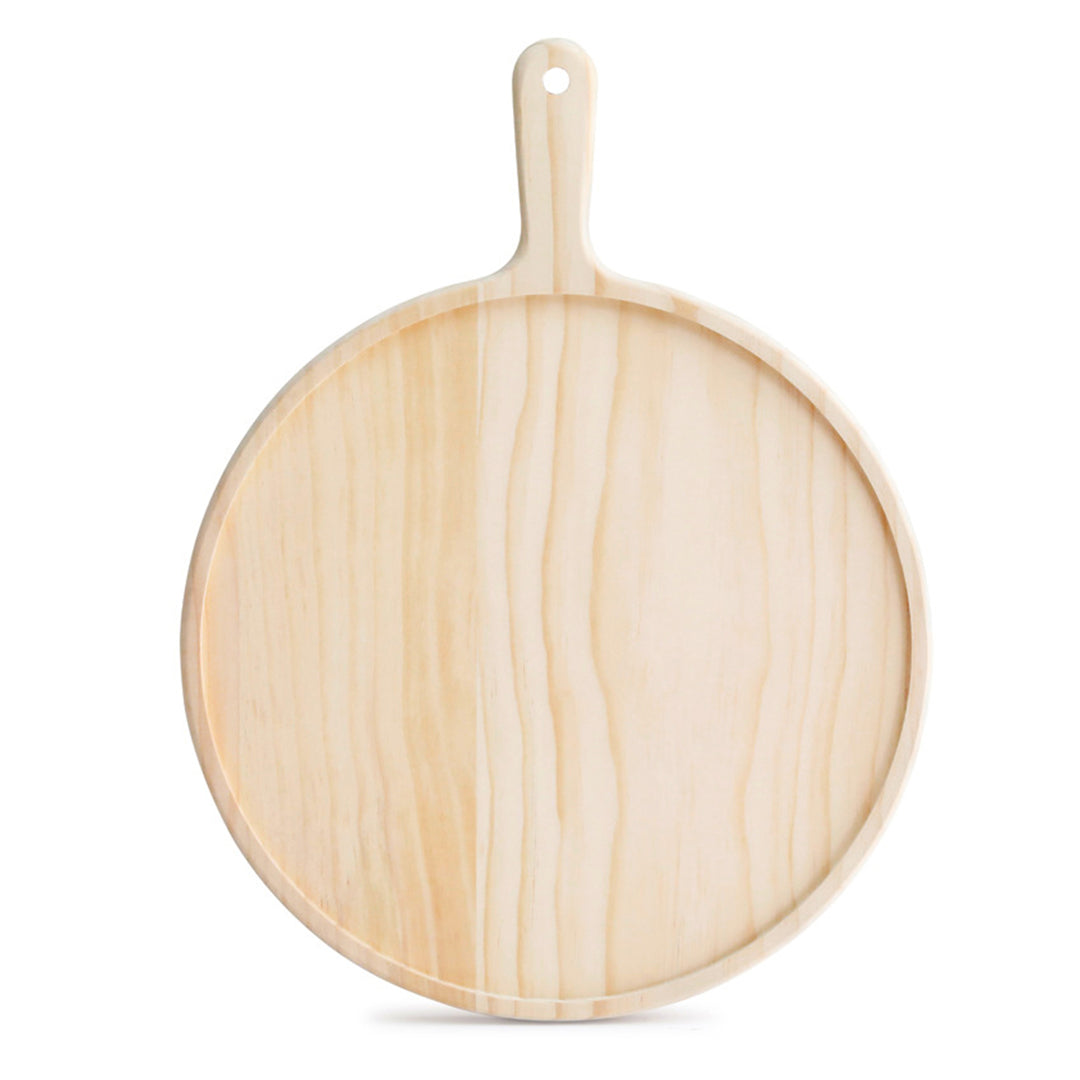 Soga 10 Inch Round Premium Wooden Pine Food Serving Tray Charcuterie Board Paddle Home Decor