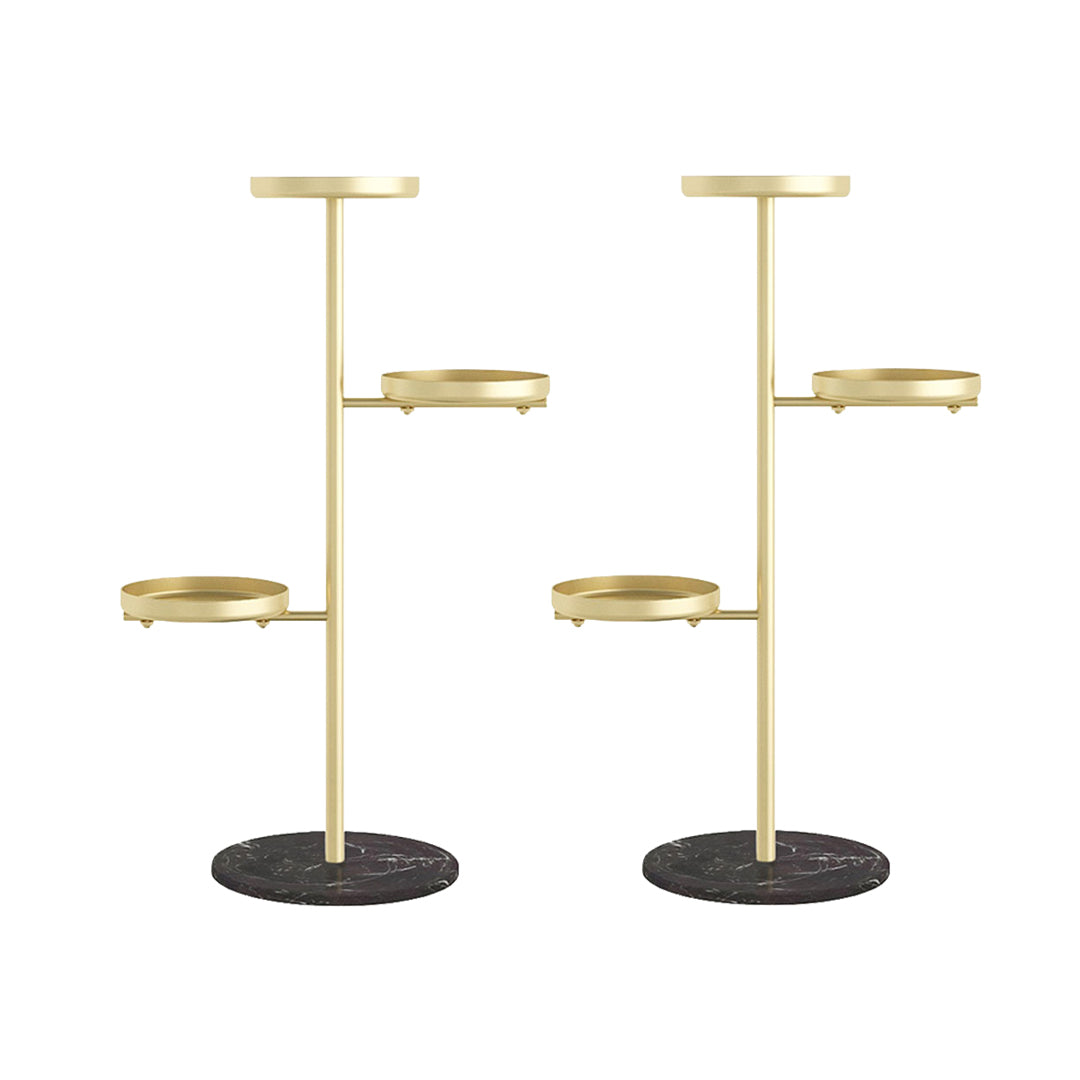 Soga 2 X 3 Tier Gold Round Plant Stand Flowerpot Tray Display Living Room Balcony Metal Decorative Shelf