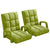 Soga 2 X Foldable Lounge Cushion Adjustable Floor Lazy Recliner Chair With Armrest Yellow Green