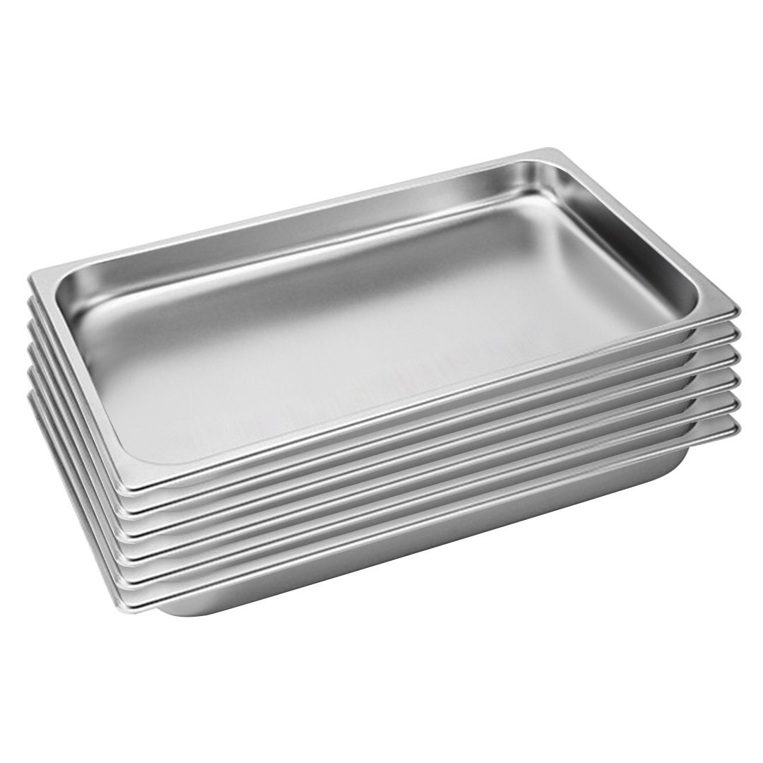 Soga 6 X Gastronorm Gn Pan Full Size 1/1 Gn Pan 4cm Deep Stainless Steel Tray