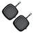 Soga 2 X 23.5cm Square Ribbed Cast Iron Frying Pan Skillet Steak Sizzle Platter With Handle