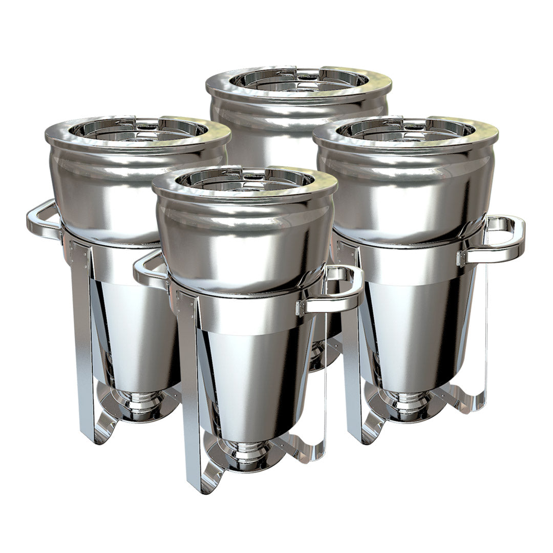 Soga 4 X 11 L Round Stainless Steel Soup Warmer Marmite Chafer Full Size Catering Chafing Dish