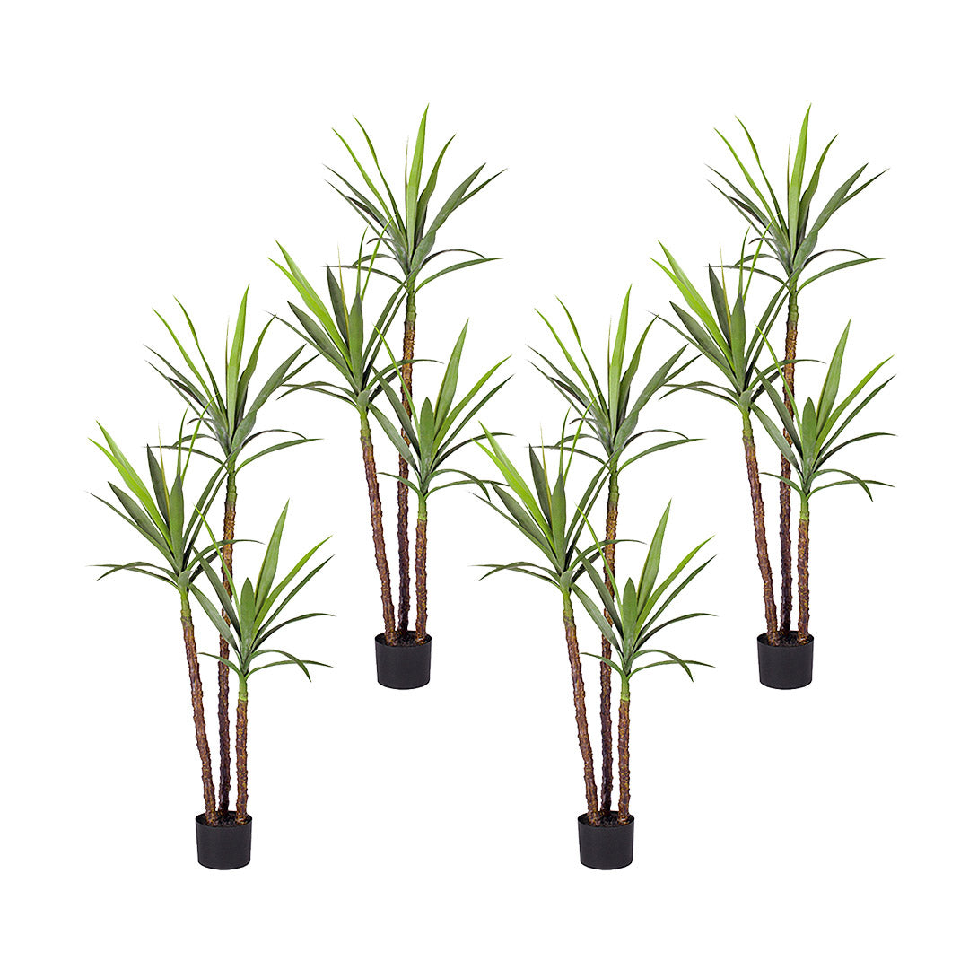 Soga 4 X 150cm Artificial Natural Green Dracaena Yucca Tree Fake Tropical Indoor Plant Home Office Decor
