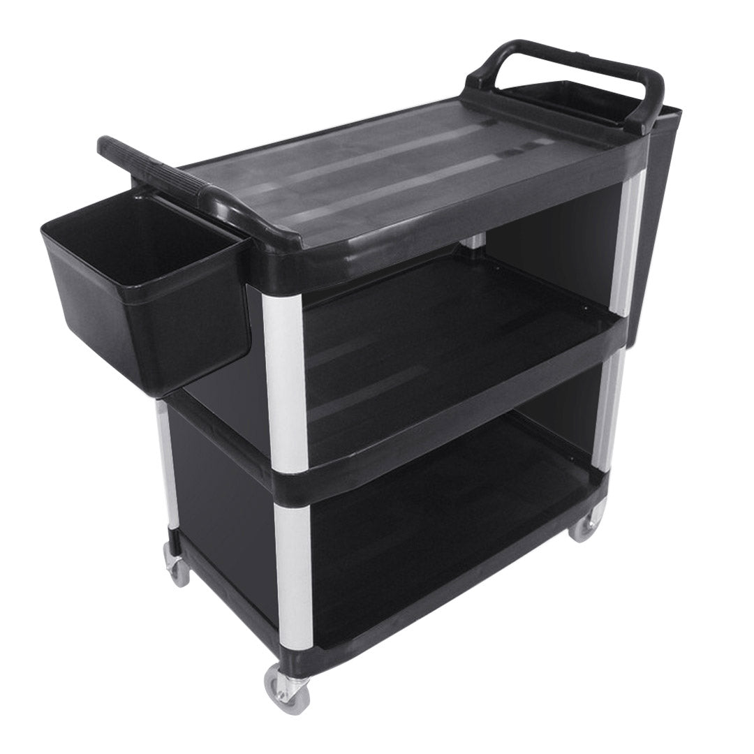 Soga 3 Tier Covered Food Trolley Food Waste Cart Storage Mechanic Kitchen With Bins