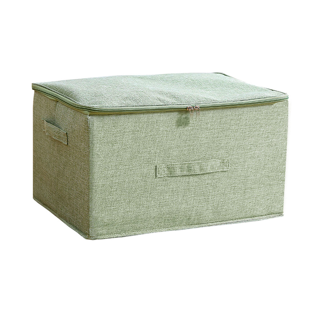 Green Large Portable Double Zipper Storage Box Moisture Proof Clothes Basket Foldable Home Organiser