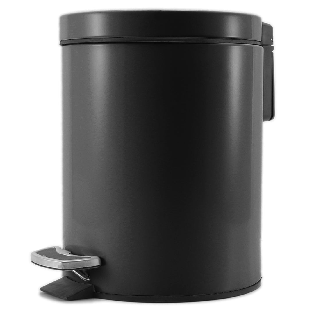 Soga Foot Pedal Stainless Steel Rubbish Recycling Garbage Waste Trash Bin Round 12 L Black