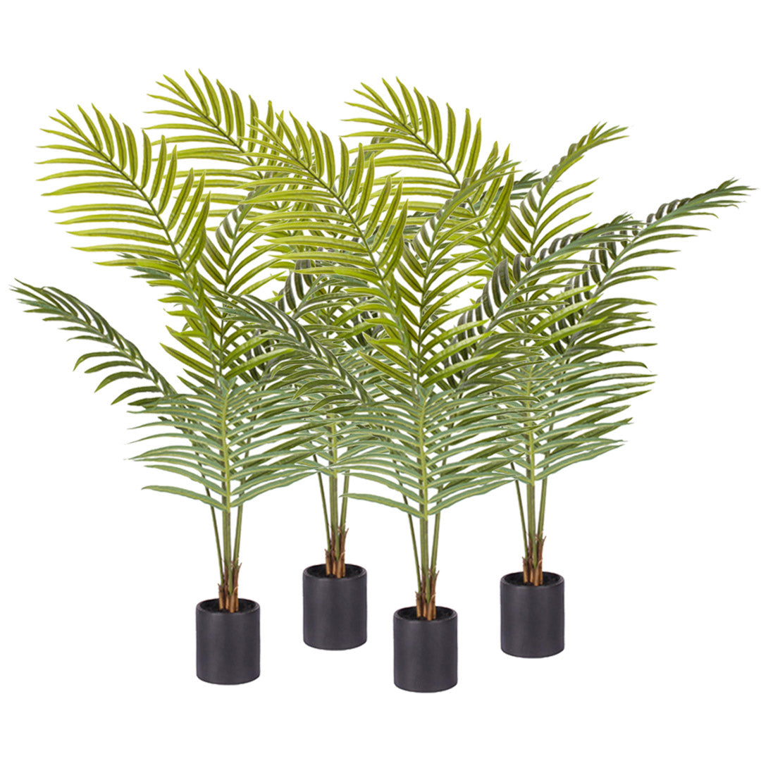 Soga 4 X 120cm Green Artificial Indoor Rogue Areca Palm Tree Fake Tropical Plant Home Office Decor
