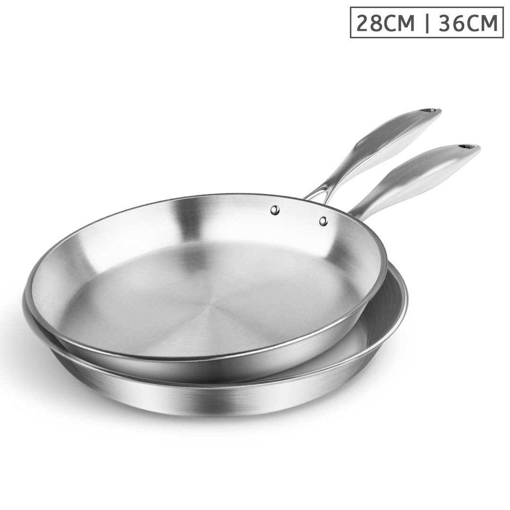 Soga Stainless Steel Fry Pan 28cm 36cm Frying Pan Top Grade Induction Cooking