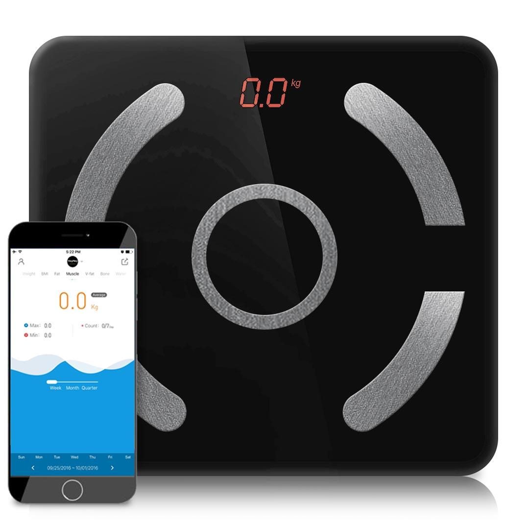 Soga Wireless Bluetooth Digital Body Fat Scale Bathroom Weighing Scales Health Analyzer Weight Black