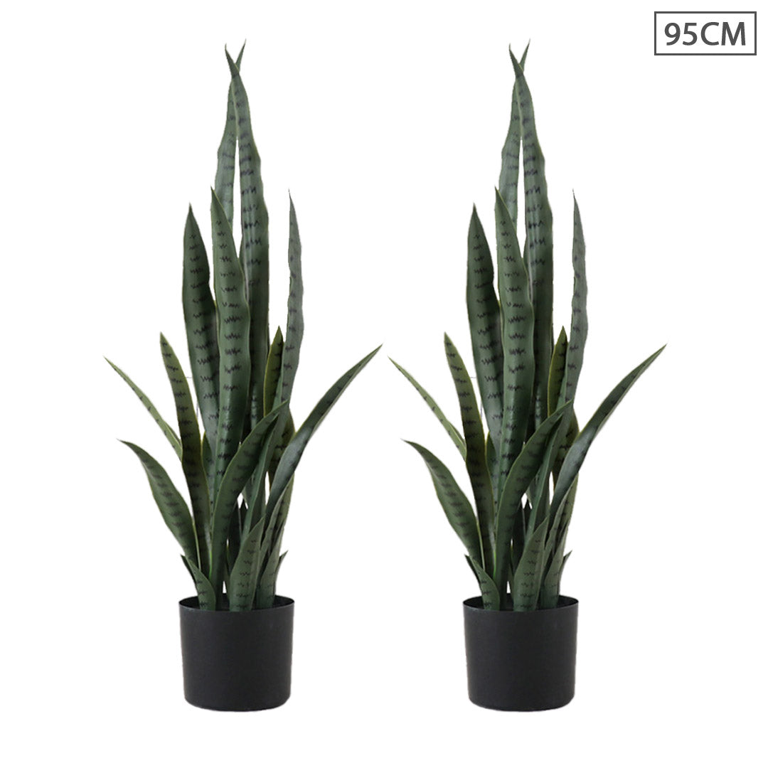 Soga 2 X 95cm Artificial Indoor Snake Sansevieria Plant Fake Decoration Tree Flower Pot