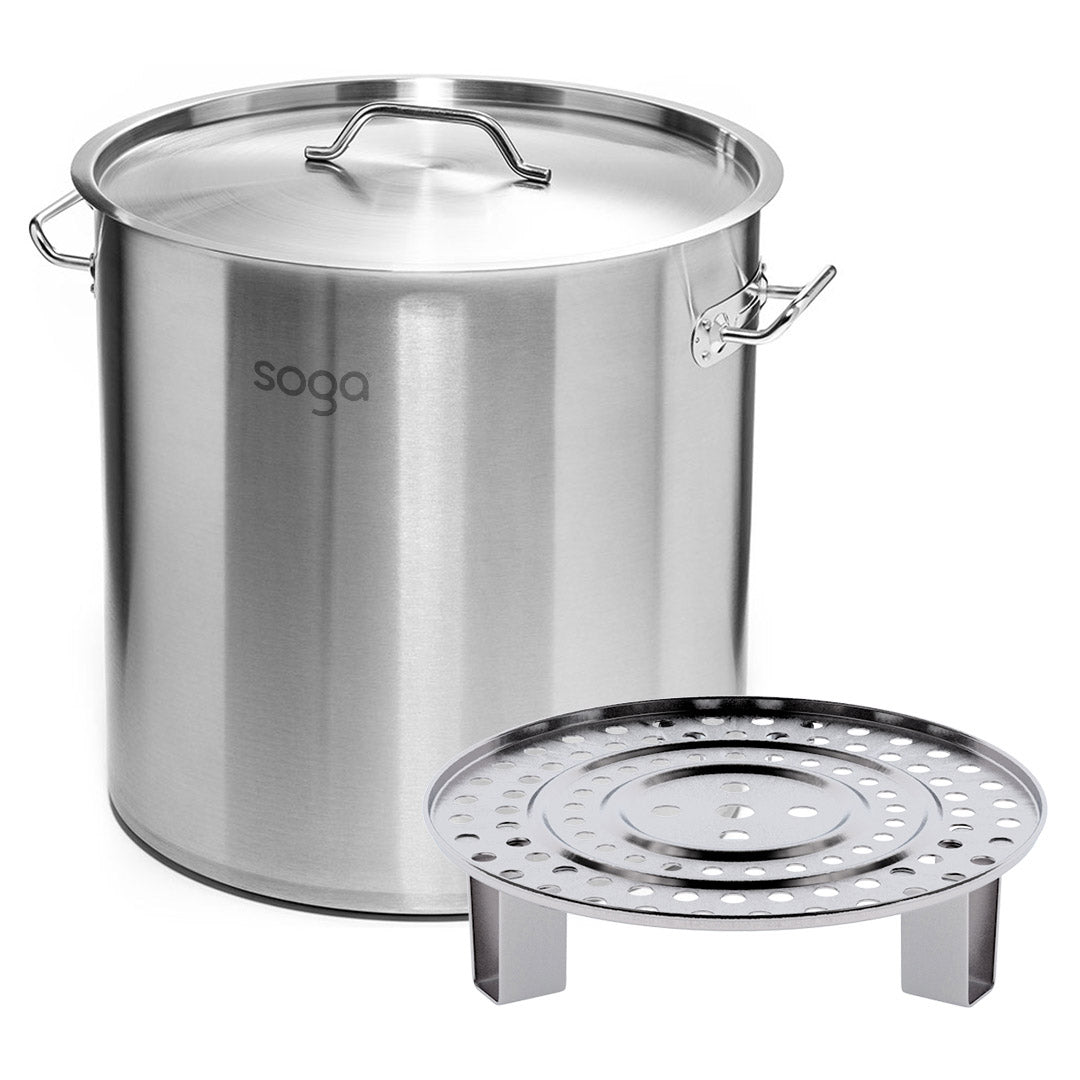 Soga 21 L Stainless Steel Stock Pot With One Steamer Rack Insert Stockpot Tray