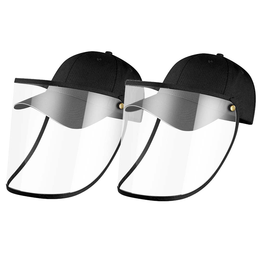 2 X Outdoor Protection Hat Anti Fog Pollution Dust Protective Cap Full Face Hd Shield Cover Adult Black