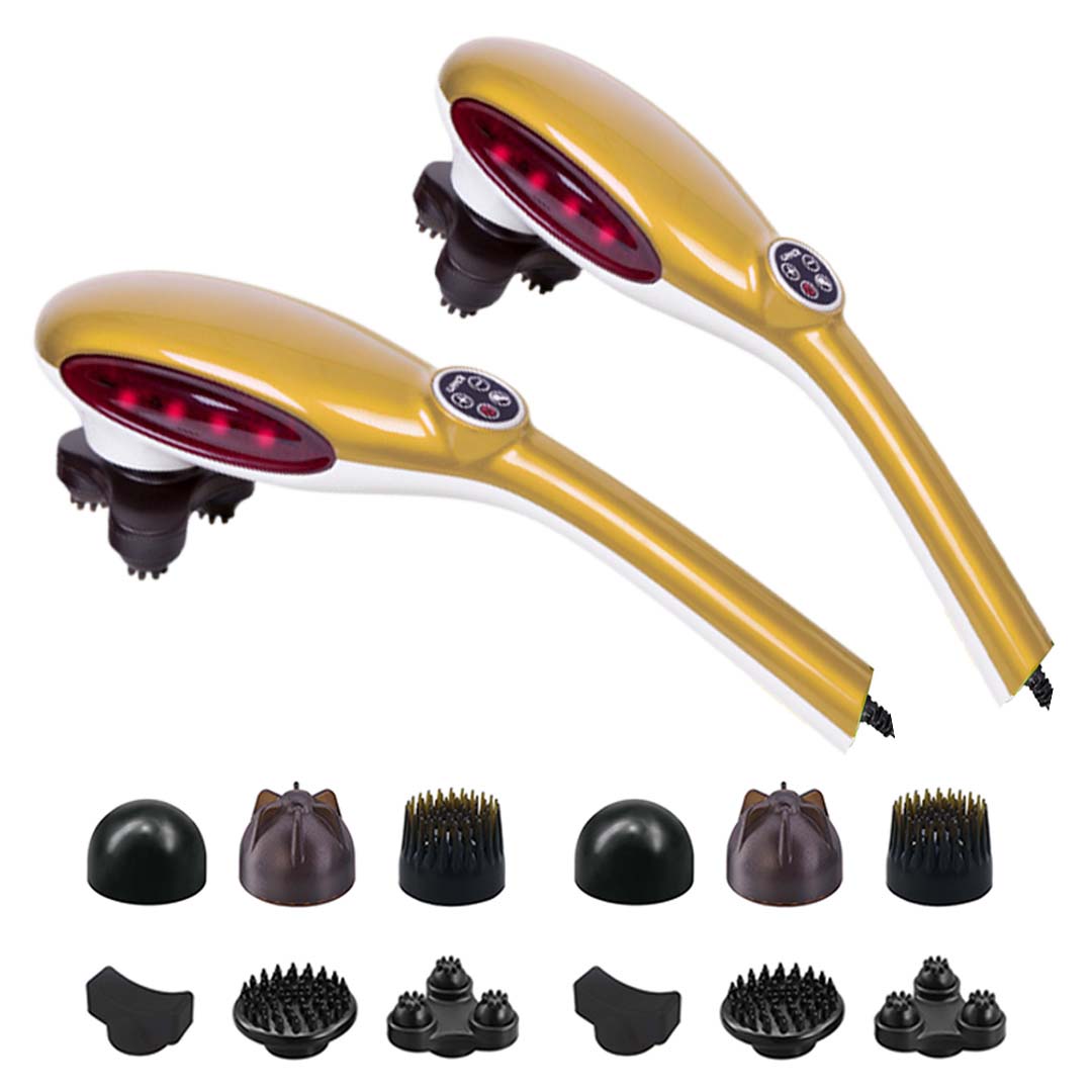 Soga 2 X 6 Heads Portable Handheld Massager Soothing Stimulate Blood Flow Shoulder Yellow