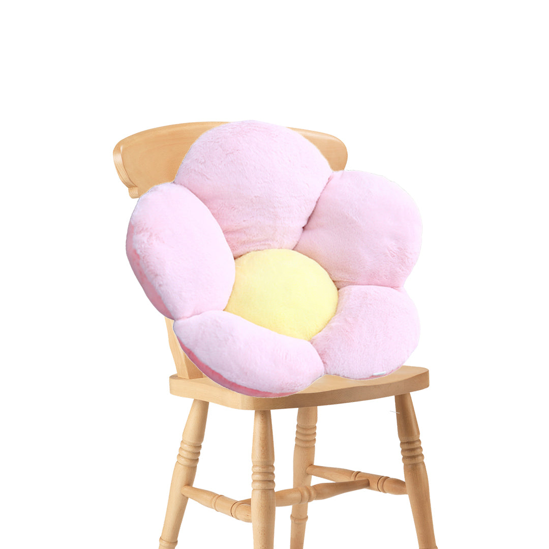 Pink Whimsical Big Flower Shape Cushion Soft Leaning Bedside Pad Floor Plush Pillow Home Decor