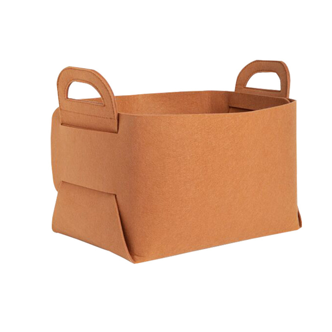Large Coffee Foldable Felt Storage Portable Collapsible Bag Home Office Foldable Organiser with Carry Handles