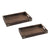 Soga 2 X Small Walnut Rectangle Wooden Tray Breakfast Dinner Serving Board Tea Set Holder Kitchen Home Decor