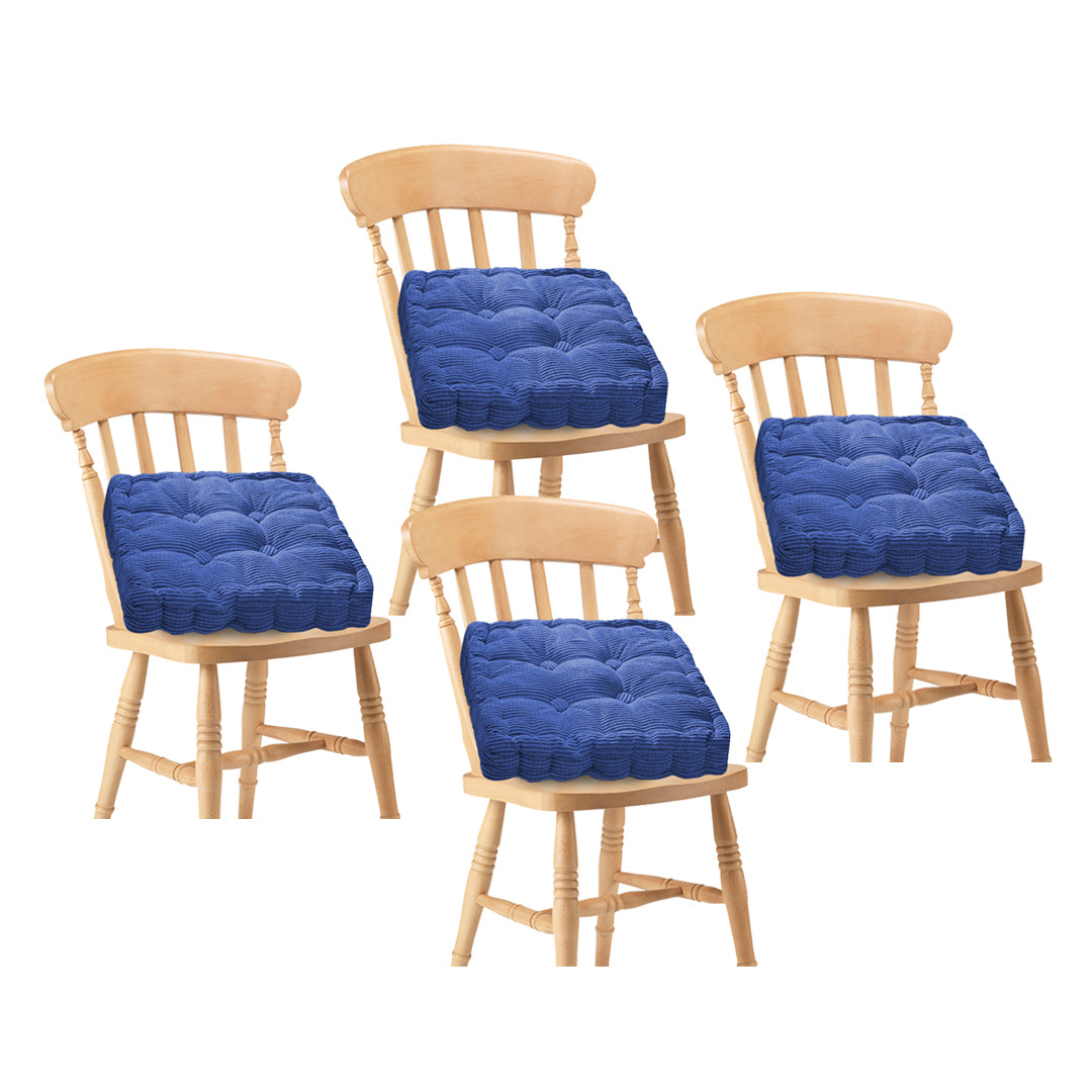 4X Blue Square Cushion Soft Leaning Plush Backrest Throw Seat Pillow Home Office Decor