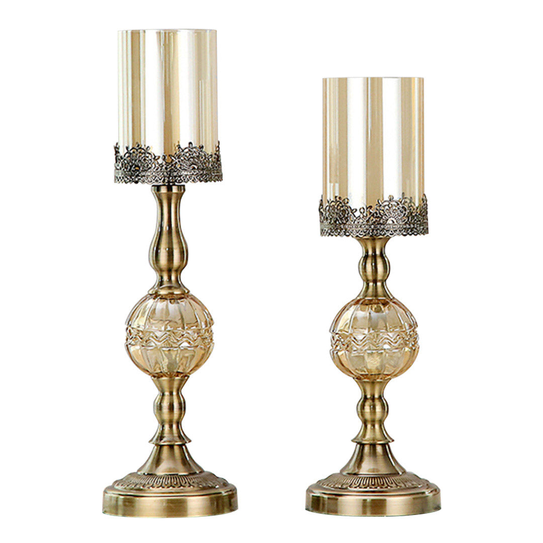 Soga 42cm 48cm Glass Candle Holder Candle Stand Glass/Metal