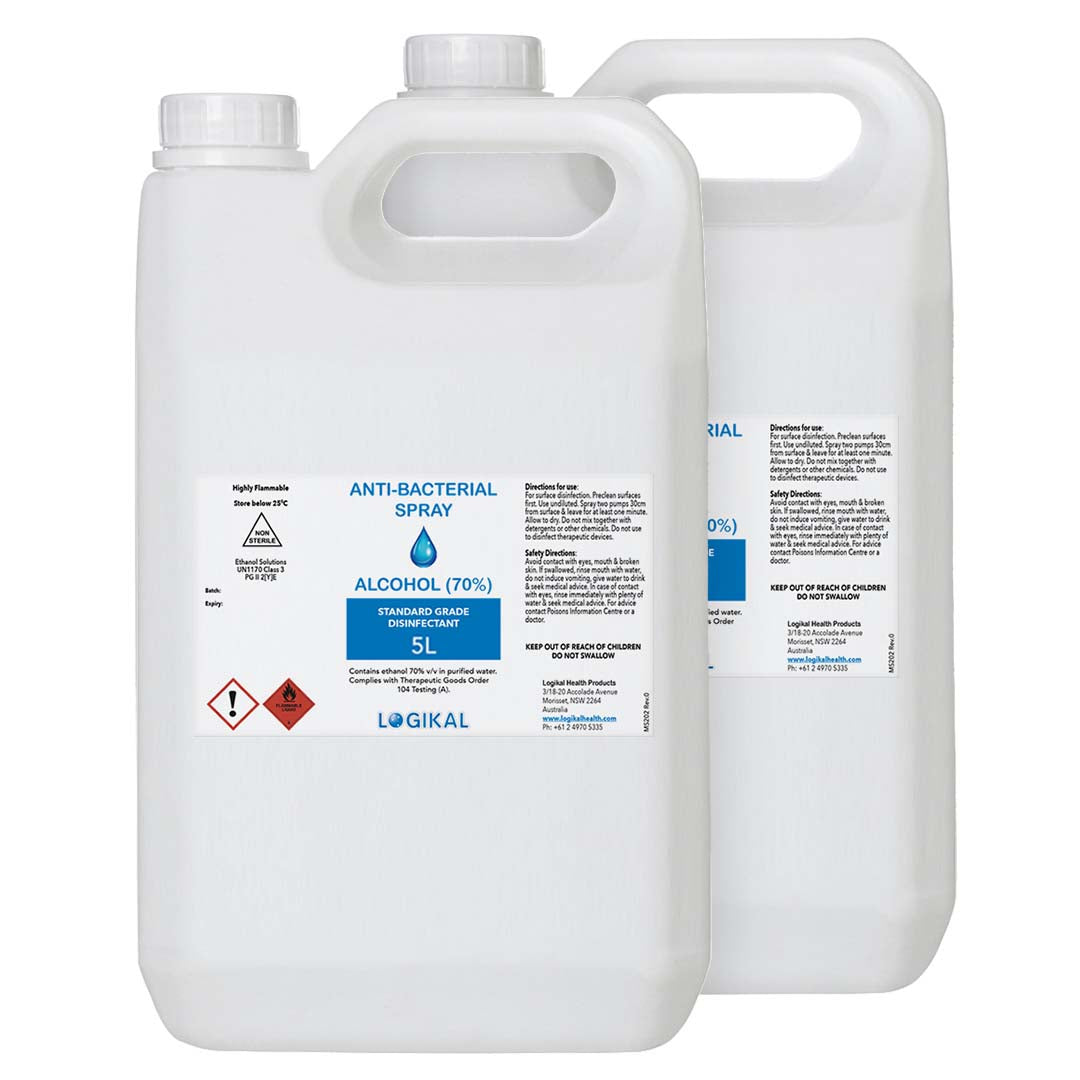 2 X 5 L Standard Grade Disinfectant Anti Bacterial Alcohol