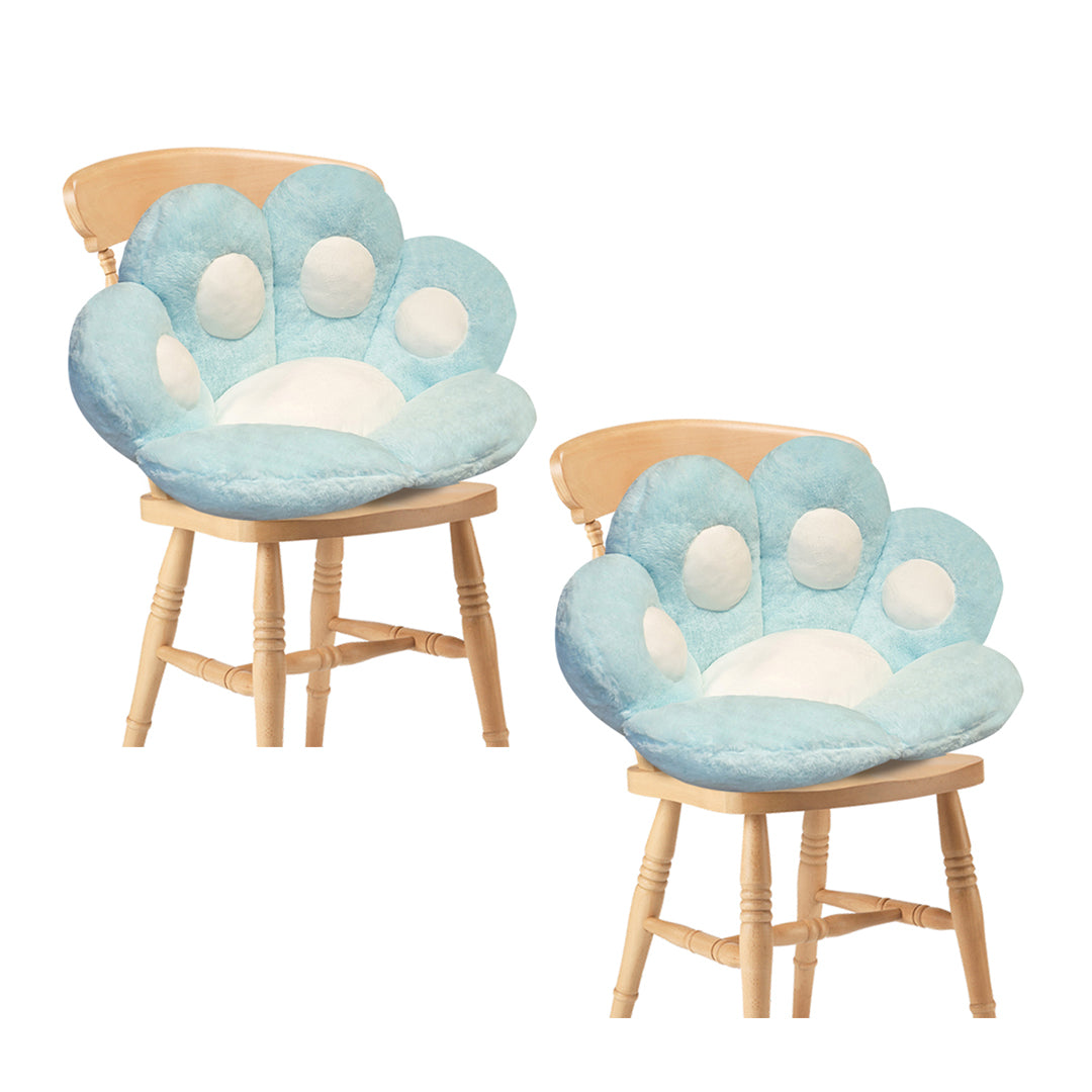 2X 70cm Mint Blue Paw Shape Cushion Warm Lazy Sofa Decorative Pillow Backseat Plush Mat Home Decor
