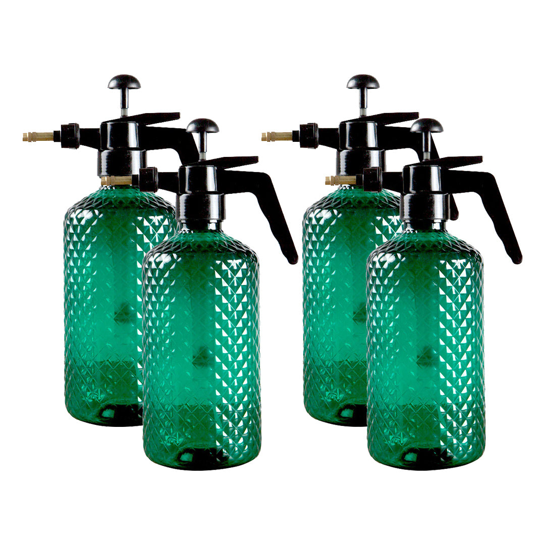 4X 2 Liter Mist Water Spray Bottle Hand Held Pressure Adjustable Nozzle with Top Pump Indoor Outdoor Gardening