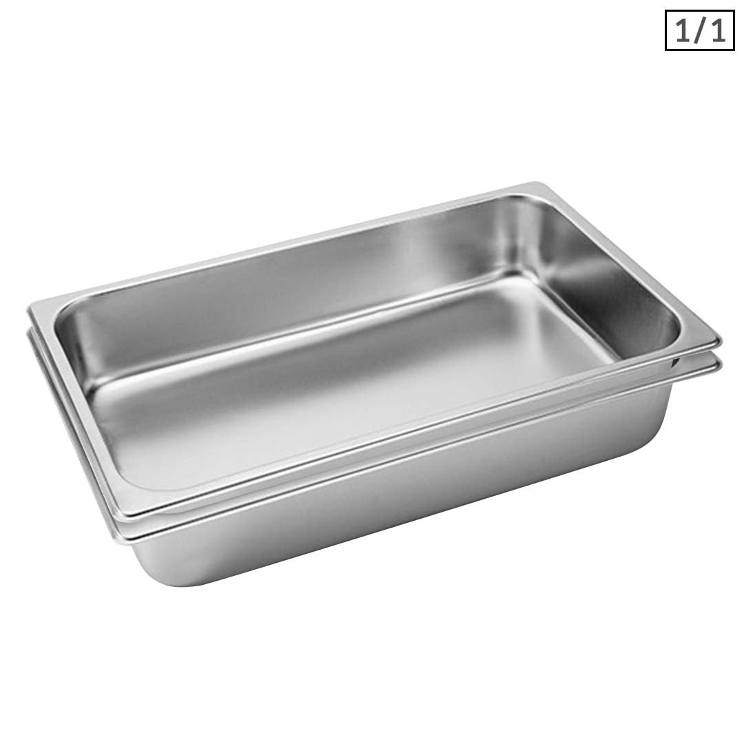 Soga 2 X Gastronorm Gn Pan Full Size 1/1 Gn Pan 10cm Deep Stainless Steel Tray