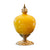 Soga 38.50cm Ceramic Oval Flower Vase With Gold Metal Base Yellow