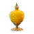 Soga 38.50cm Ceramic Oval Flower Vase With Gold Metal Base Yellow