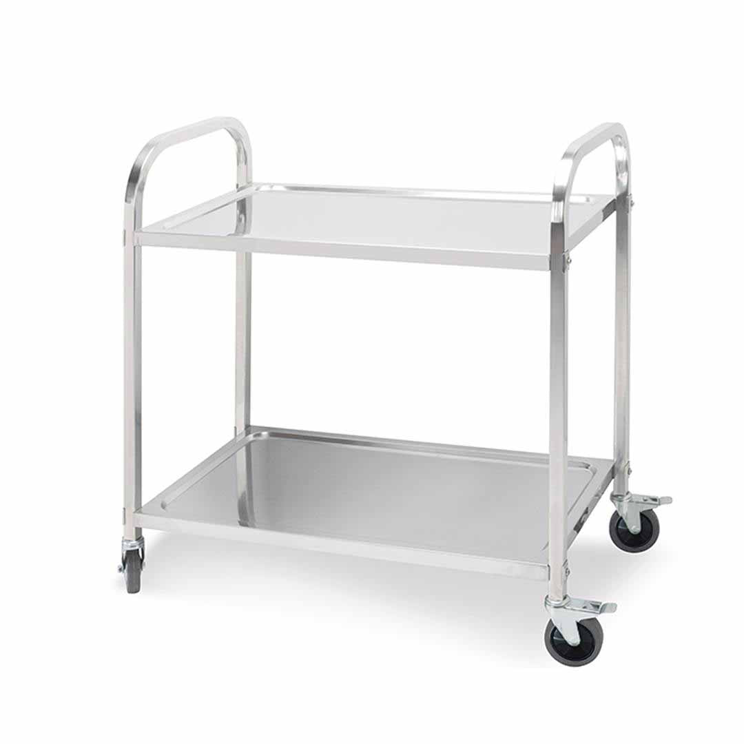 Soga 2 Tier 85x45x90cm Stainless Steel Kitchen Dining Food Cart Trolley Utility Medium