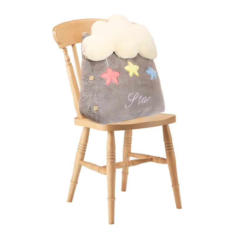 Grey Cute Star Cloud Cushion Soft Leaning Lumbar Wedge Pillow Bedside Plush Home Decor