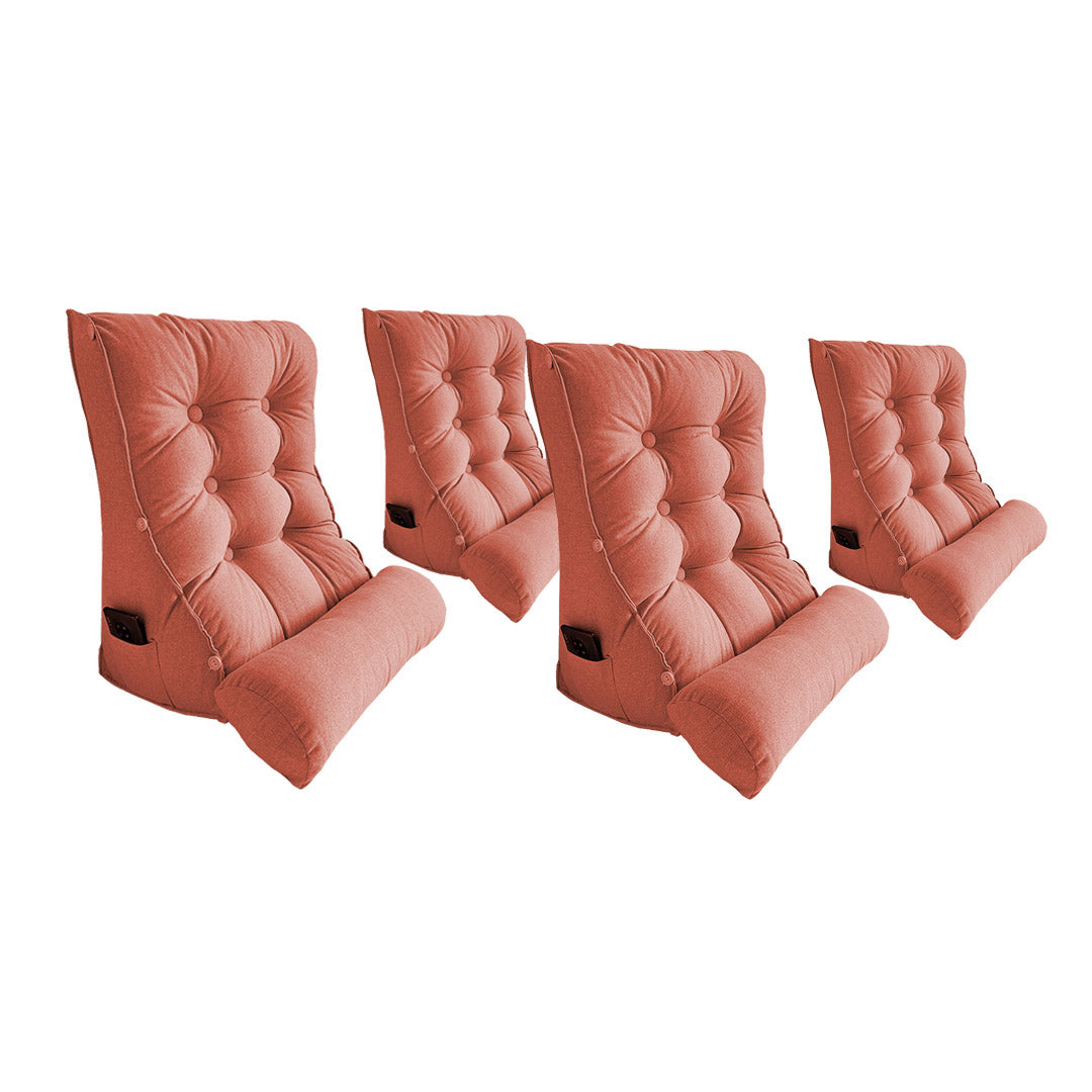 Soga 4 X 45cm Peach Triangular Wedge Lumbar Pillow Headboard Backrest Sofa Bed Cushion Home Decor