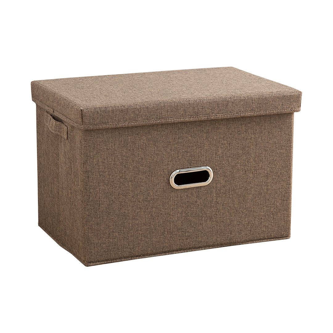 Coffee Large Foldable Canvas Storage Box Cube Clothes Basket Organiser Home Decorative Box