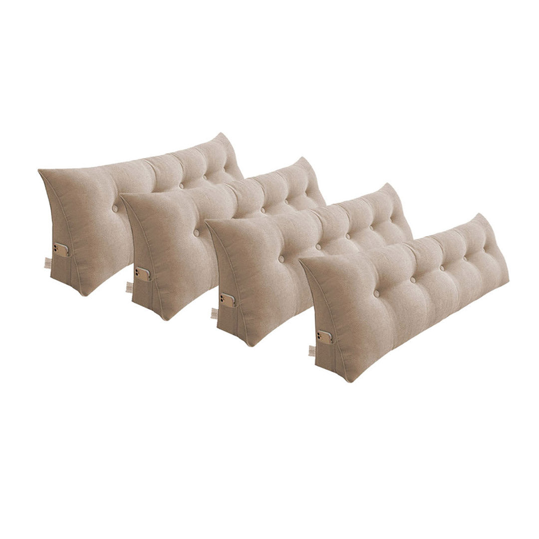 Soga 4 X 120cm Beige Triangular Wedge Bed Pillow Headboard Backrest Bedside Tatami Cushion Home Decor