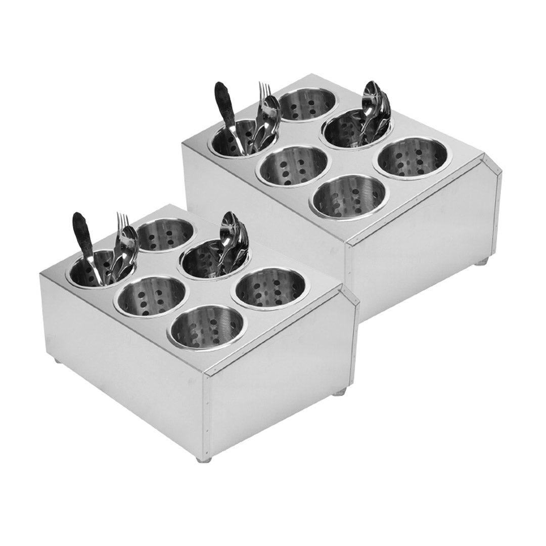 Soga 2 X 18/10 Stainless Steel Commercial Conical Utensils Cutlery Holder With 6 Holes
