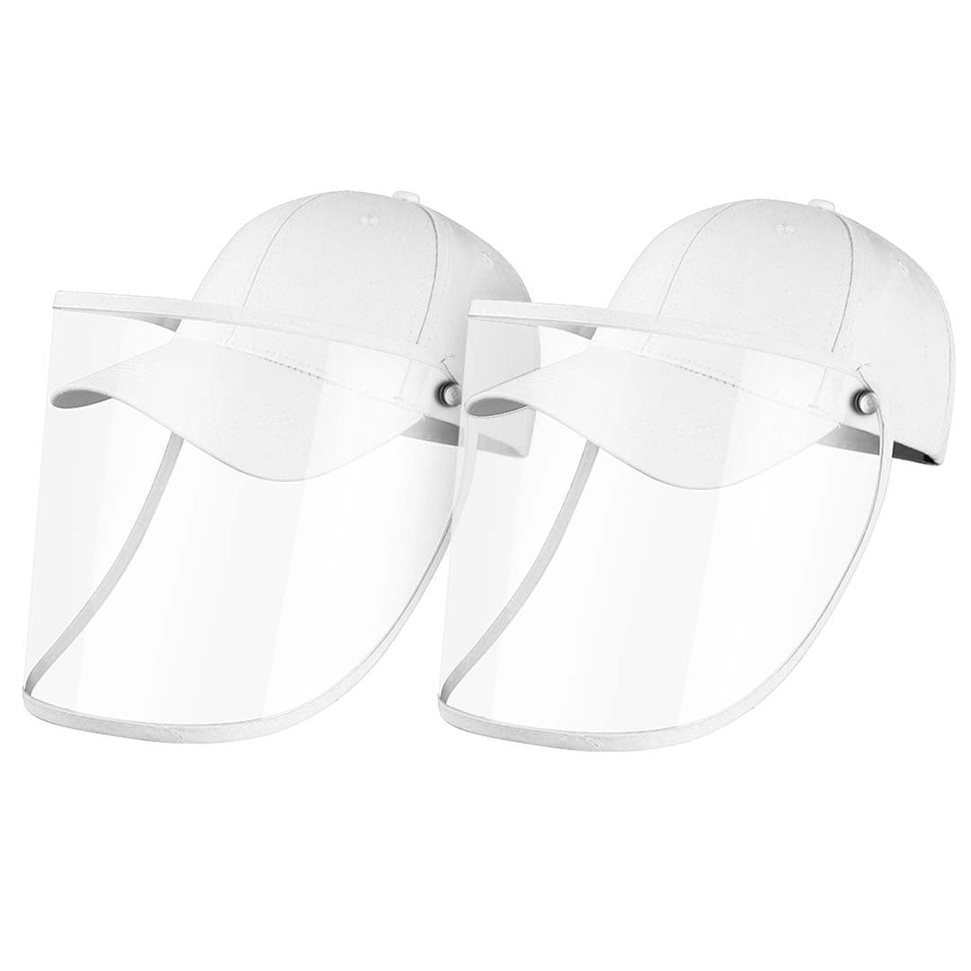 2 X Outdoor Protection Hat Anti Fog Pollution Dust Protective Cap Full Face Hd Shield Cover Adult White