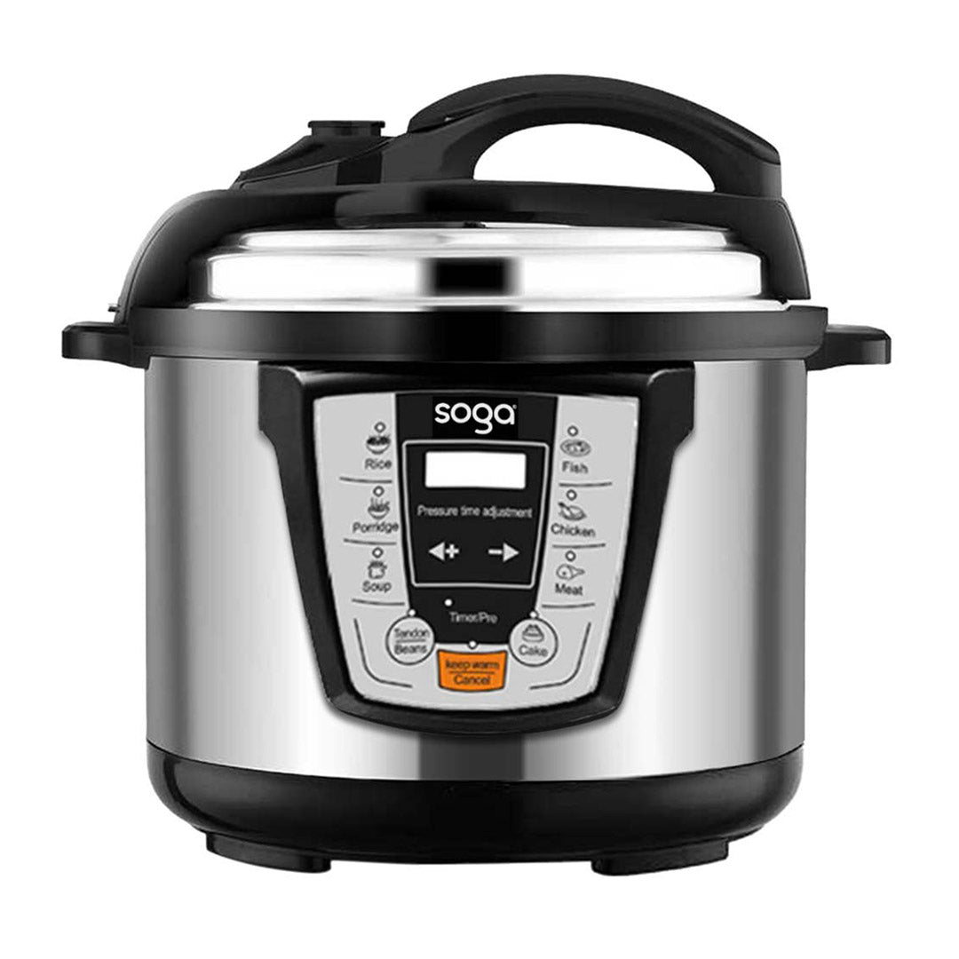 Soga Electric Stainless Steel Pressure Cooker 10 L 1600 W Multicooker 16