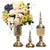 Soga 2 X Clear Glass Flower Vase With Lid And White Flower Filler Vase Bronze Set