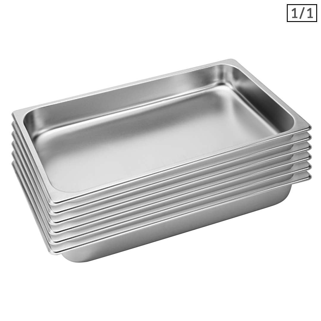 Soga 6 X Gastronorm Gn Pan Full Size 1/1 Gn Pan 6.5cm Deep Stainless Steel Tray