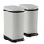 Soga 2 X 10 L Foot Pedal Stainless Steel Rubbish Recycling Garbage Waste Trash Bin U White