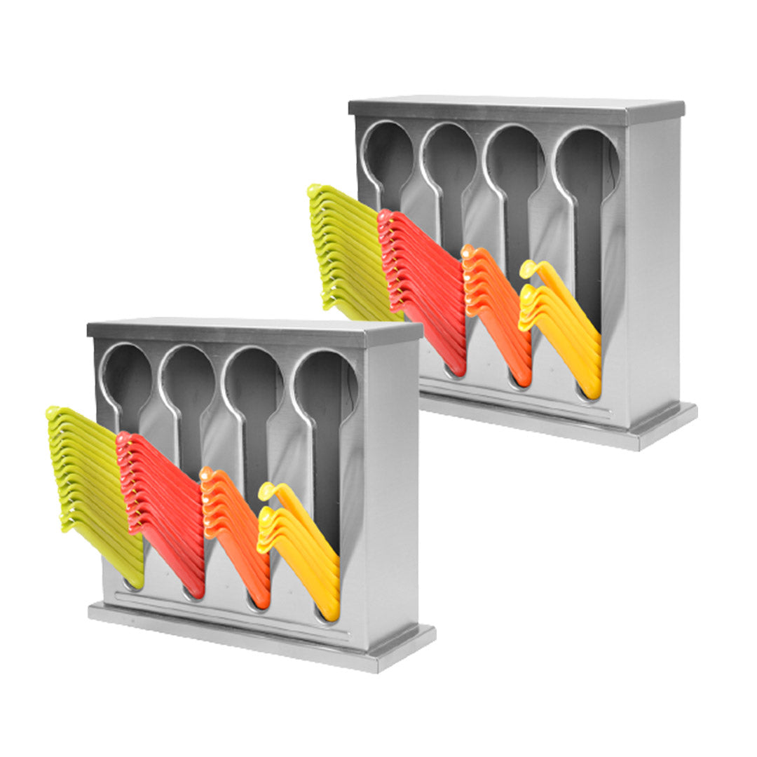 Soga 2 X Stainless Steel Buffet Restaurant Spoon Utensil Holder Storage Rack 4 Holes