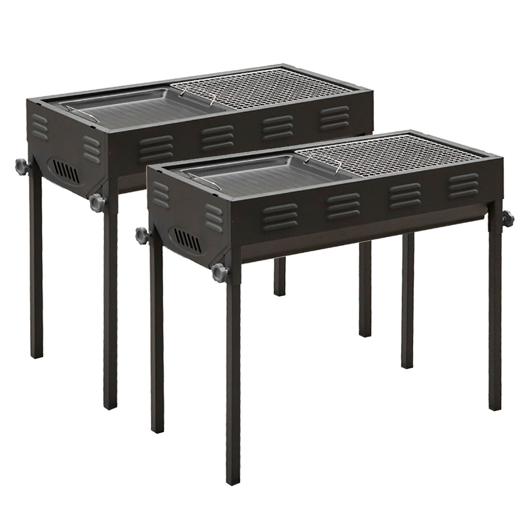 Soga 2 X 72cm Portable Folding Thick Box Type Charcoal Grill For Outdoor Bbq Camping