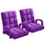 Soga 2 X Foldable Lounge Cushion Adjustable Floor Lazy Recliner Chair With Armrest Purple