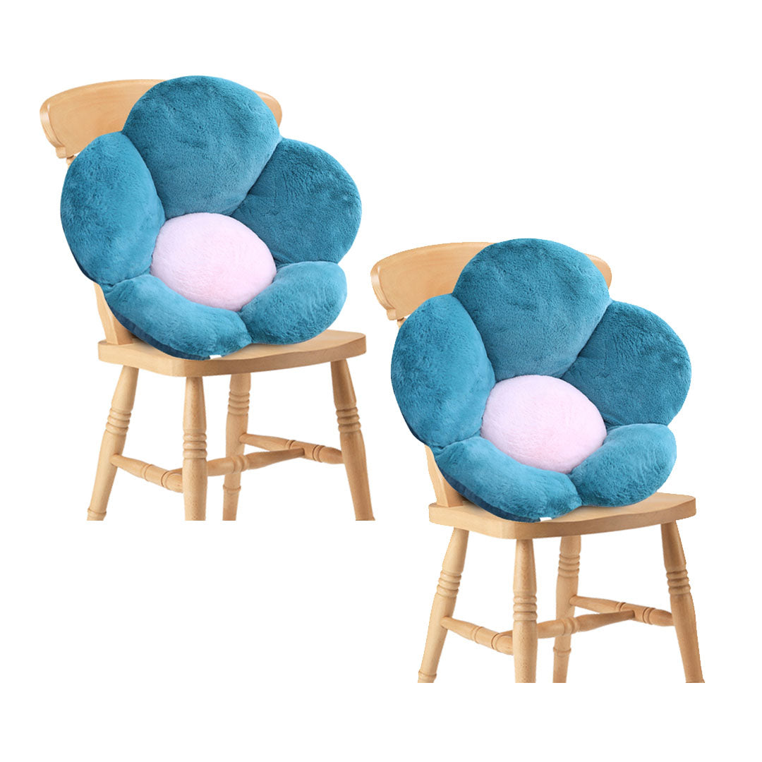 2X Green Whimsical Big Flower Shape Cushion Soft Leaning Bedside Pad Floor Plush Pillow Home Decor