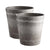 Soga 2 X 27cm Rock Grey Round Resin Plant Flower Pot In Cement Pattern Planter Cachepot For Indoor Home Office