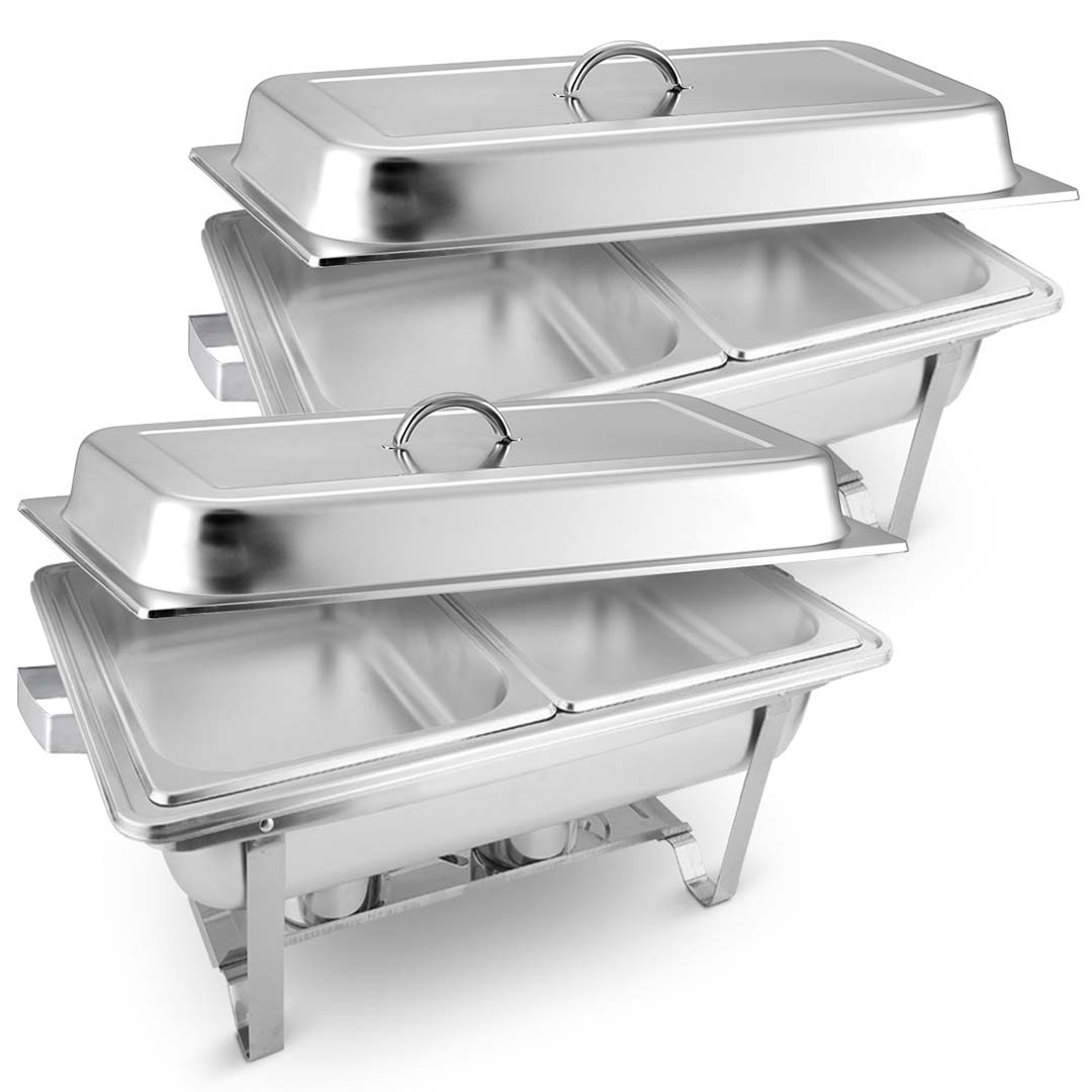 Soga 2 X 4.5 L Dual Tray Stainless Steel Chafing Food Warmer Catering Dish