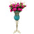 Soga 85cm Blue Glass Tall Floor Vase And 12pcs Dark Pink Artificial Fake Flower Set