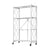 Soga 4 Tier Steel White Foldable Kitchen Cart Multi Functional Shelves Portable Storage Organizer With Wheels